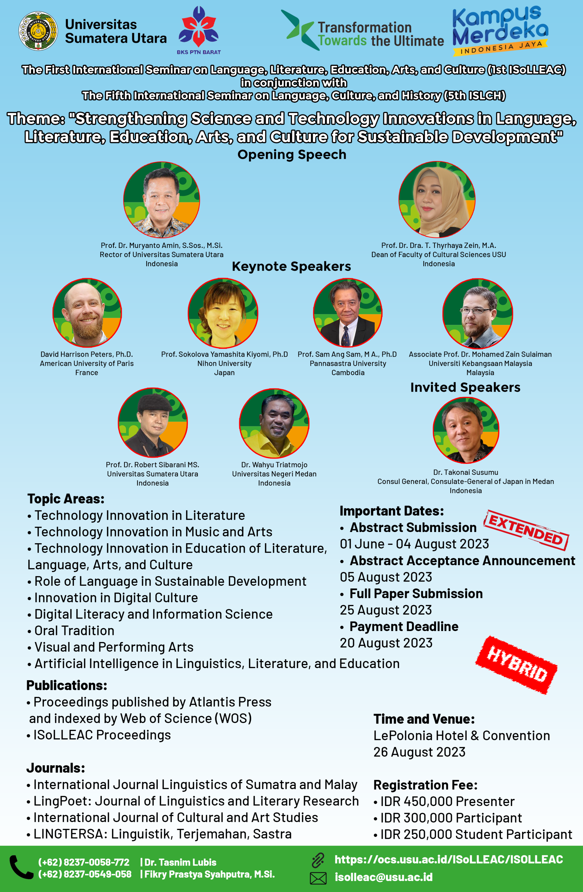 The Fifth International Seminar on Language, Culture, and History (5th ISLCH)